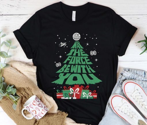 Star Wars Christmas Tree , May The Force Be With You T-Shirt