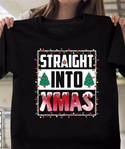 Straight Into Xmas Gradient Christmas Tee Shirt