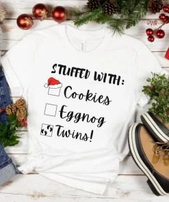 Stuffed with Twins Pregnancy Christmas reveal T-shirt