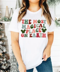 The Most Magical Place On Earth Christmas Tee Shirt