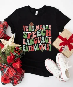 Very Merry Speech Language Pathologist Christmas T-Shirt