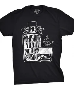 We Whiskey You A Merry Christmas Whisky Christmas T-Shirt