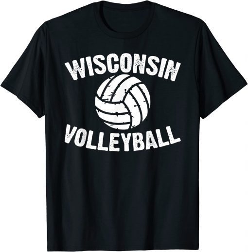 Wisconsin Volleyball Classic Style Vintage Distressed Classic Shirt