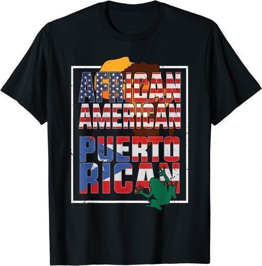 african american and puerto rican flag American puerto rican T-Shirt