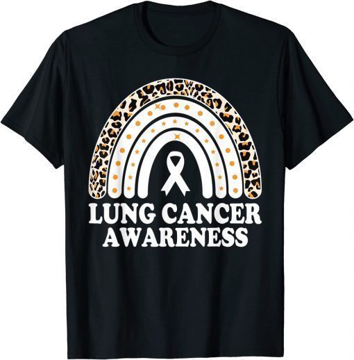 lung cancer awareness rainbow white cancer T-Shirt