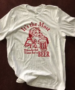 santa Its The Most Wonderful Time For A Beer Christmas T-Shirt