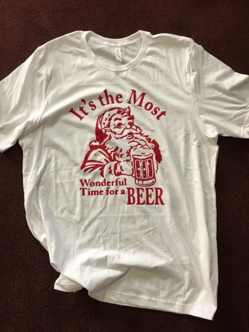 santa Its The Most Wonderful Time For A Beer Christmas T-Shirt