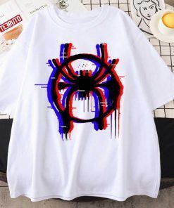 3d Neon Design Spiderverse Logo Spiderman T-Shirt