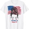 Messy Bun American Flag We Went To 54 States, Biden Tee Shirt