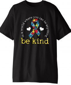 Kids Autism Awareness Kindness Ribbon Hear Tee Shirt