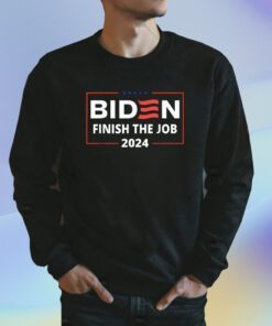 Biden Let's Finish The Job 2024 President Election US Flag Shirt