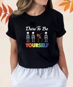 Skeleton Dare To Be Yourself LGBT Pride Shirt