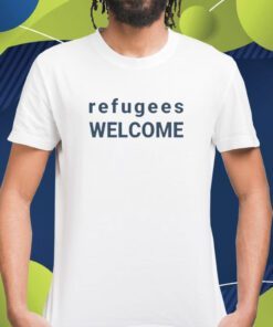 Maia Dunphy Wearing Refugees Welcome Shirt