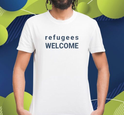 Maia Dunphy Wearing Refugees Welcome Shirt