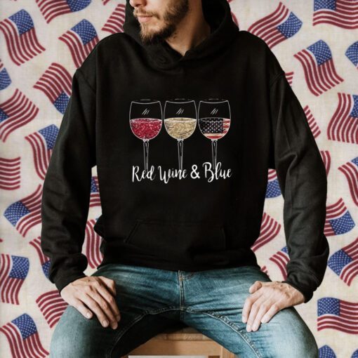 Red Wine And Blue 4th of July Retro Shirt