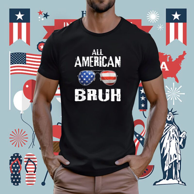 All American Bruh 4th Of July Boys Patriotic Tee Shirt