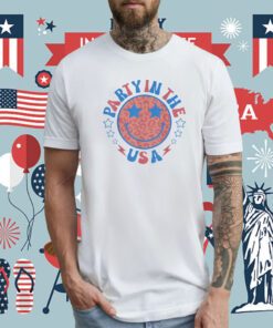 Party in the USA 4th of July Preppy Smile Tee Shirt