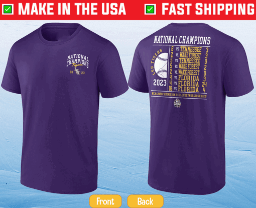 2023 Purple LSU Tigers Geauxmaha Baseball World Series Champions T-Shirt