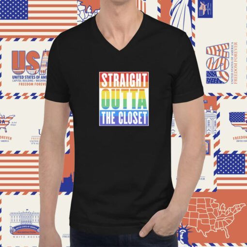 Straight Outta The Closet LGBTQ+ Pride Tee Shirt