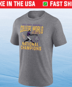 2023 LSU Tigers Baseball College World Series Champions Tri-Blend Tee Shirt