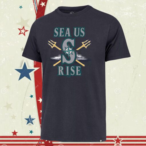 2023 Sea Us Rise Seattle Mariners Navy Homerun Shirts