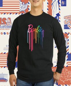 Barbie Logo Rainbow Drip Tee Shirt