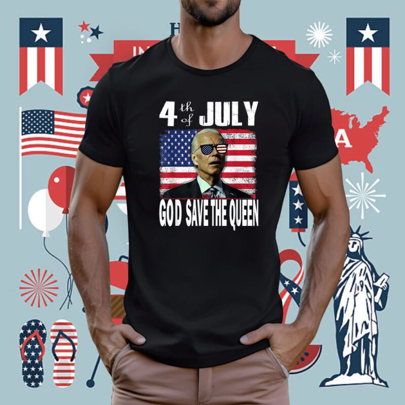 God save the Queen Man Joe Biden 4th July Sunglasses Vintage T-Shirt