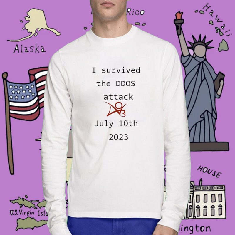 I Survived The Ddos Attack July 10Th 2023 Tee Shirt