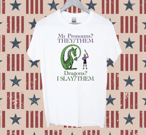 My Pronouns They Them Dragons I Slay Them Tee Shirt