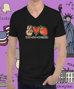 Peace Love Strawberries Tee Shirt