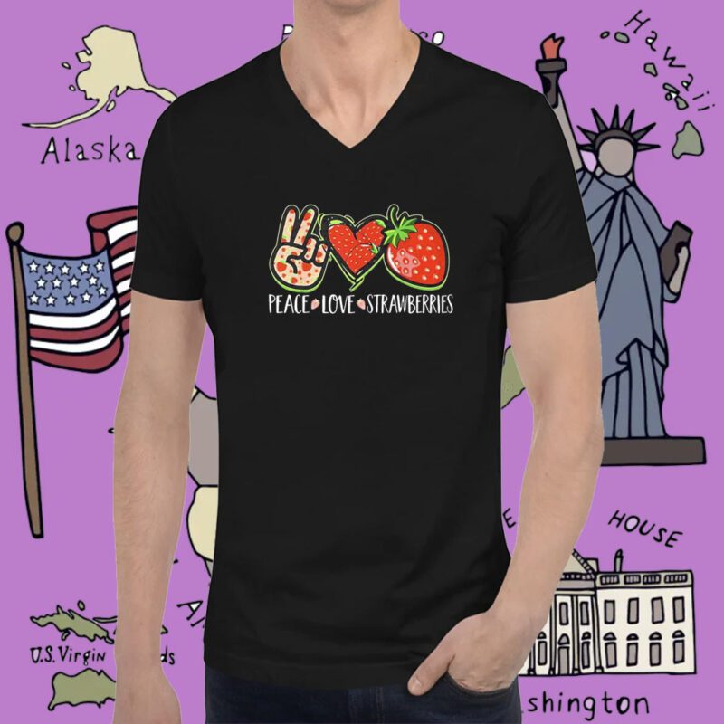 Peace Love Strawberries Tee Shirt