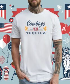 Vintage Cowboys And Tequila Western Tequila Drinking T-Shirt