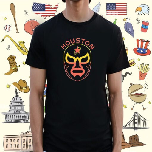 Houston Baseball Lucha Mask Tee Shirt