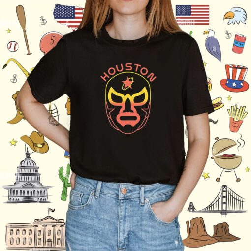 Houston Baseball Lucha Mask Tee Shirt