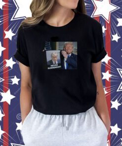 Trump Shows Off Trump Mugshot Never Surrender Tee Shirt