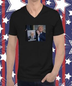 Trump Shows Off Trump Mugshot Never Surrender Tee Shirt