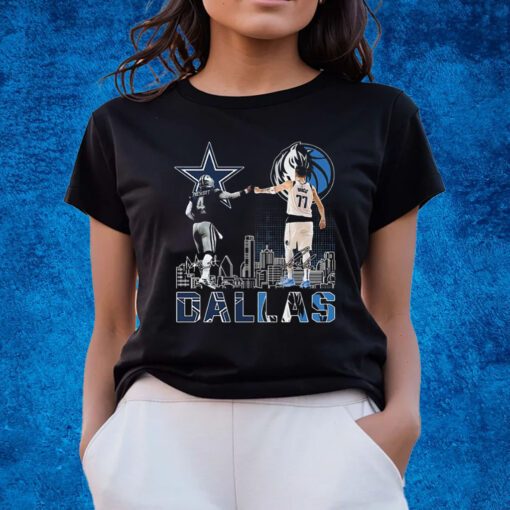 Dallas Cowboys Prescott And Mavericks Doncic City Champion Shirts