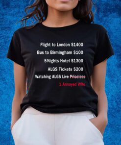 Flight To London 1400 Bus To Birmingham 100 Shirts