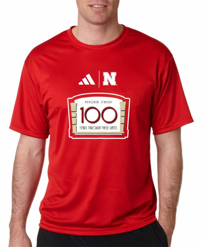 Nebraska Huskers Adidas Memorial Stadium 100th Anniversary Sideline Strategy Fresh T-Shirt