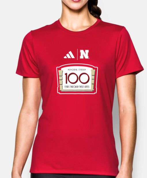 Nebraska Huskers Adidas Memorial Stadium 100th Anniversary Sideline Strategy Fresh T-Shirt