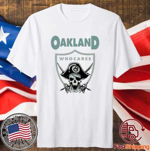 Oakland Who Cares 8 Raiders Skull T-Shirt