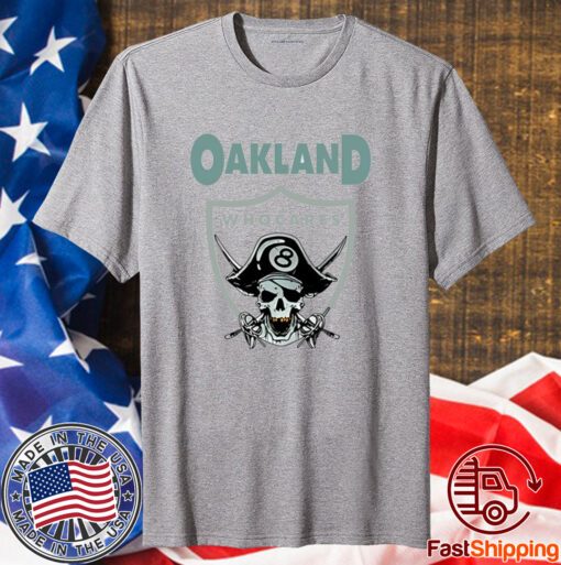 Oakland Who Cares 8 Raiders Skull T-Shirt