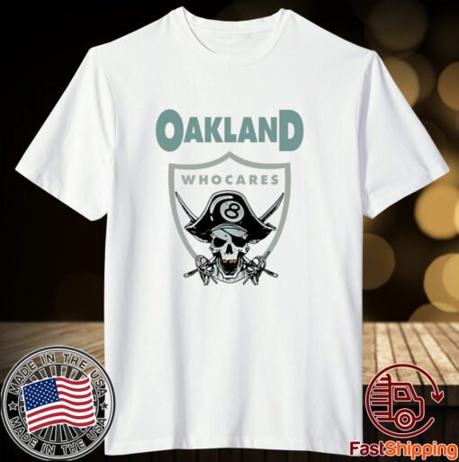 Oakland Who Cares 8 Raiders Skull T-Shirt