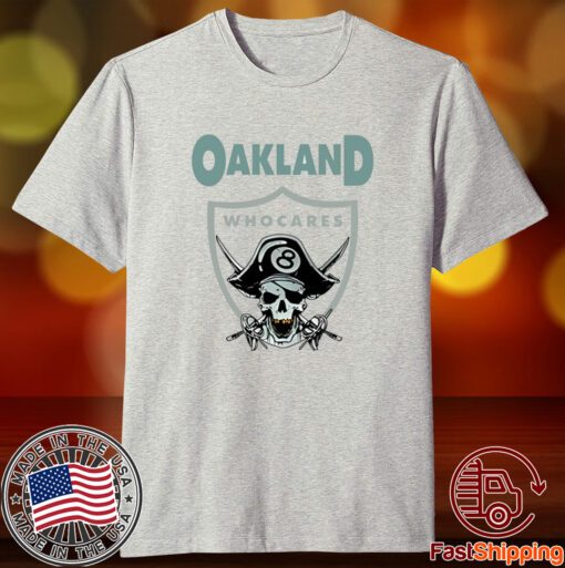 Oakland Who Cares 8 Raiders Skull T-Shirt