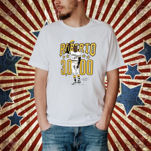 Roberto Clemente 30000 Pittsburgh Pirates Illustration signature shirt