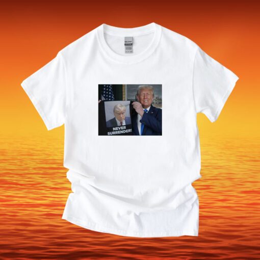 Shows Donald Trump Off Trump Mugshot Never Surrender Lady’s Fleece Cropped Hoodie Shirts