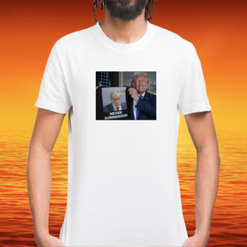 Shows Donald Trump Off Trump Mugshot Never Surrender Lady’s Fleece Cropped Hoodie Shirts