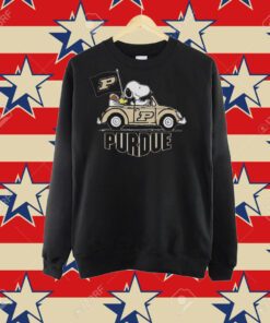 Snoopy And Woodstock Riding Car Purdue Boilermakers Shirt