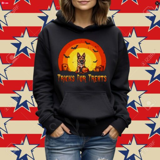 Tricks for treats german Shepherd Halloween shirt