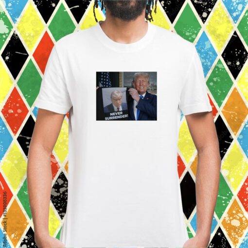 Shows Donald Trump Off Trump Mugshot Never Surrender Women’s Heritage Cropped Tee Shirt